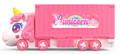 Unicorn Mega Hauler Truck with Ejection Launcher - Pink Toy Container Carrier Transport Car, Storage Vehicle Play Set with Rainbow Castle Design, Magical Birthday Gift for Toddler Girls