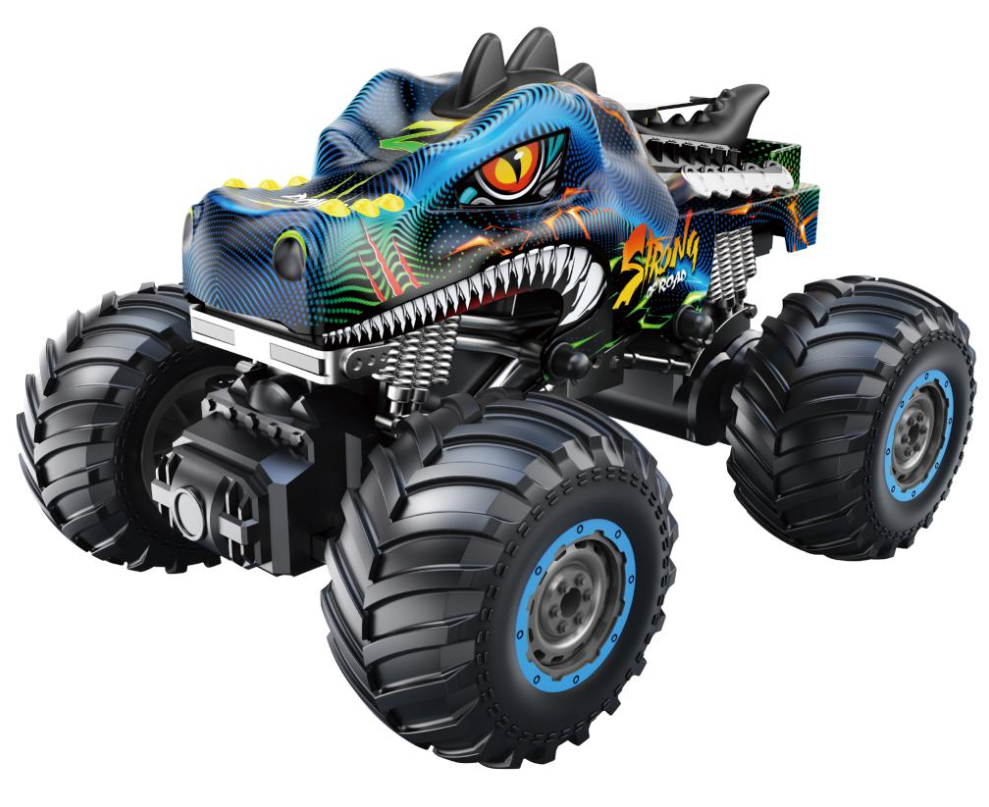 Remote Control Monster Truck for Boys - 1:16 Scale RC Dinosaur Car Off-Road Waterproof Vehicle with Shock Absorbers, High-Speed All-Terrain Electric Toy Truck, Birthday Gifts for Kids